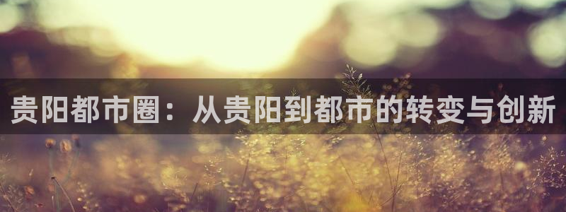 和记h88永久官网：贵阳都市圈：从贵阳到都市的转变与创新