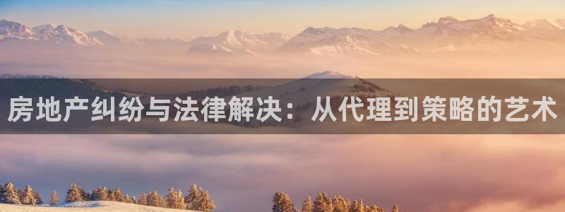和记怡情博娱官网：房地产纠纷与法律解决：从代理到策略的艺术